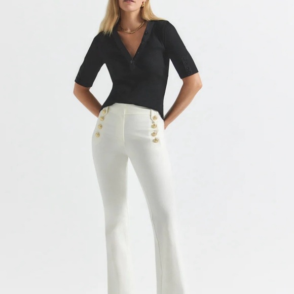NWT DEREK LAM 10 CROSBY Robertson Flare Trousers - Size 6 - Picture 1 of 9